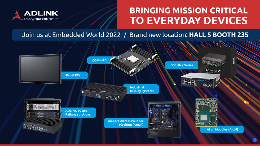 ADLINK Technology at Embedded World 2022: Market-Leading Edge Visualization Displays and Panels Bringing mission-critical AI to everyday devices